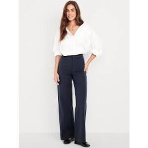Old Navy Wide Leg Pixie Pant Womens Size Medium Tall Navy NWOT